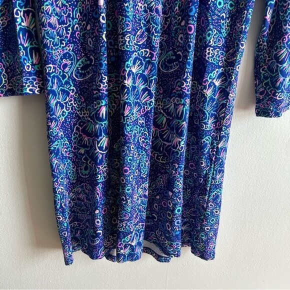 LILLY PULITZER Sz S Aubrey UPF 50 Multi Floral Tropical Pleated Dress - Picture 6 of 12